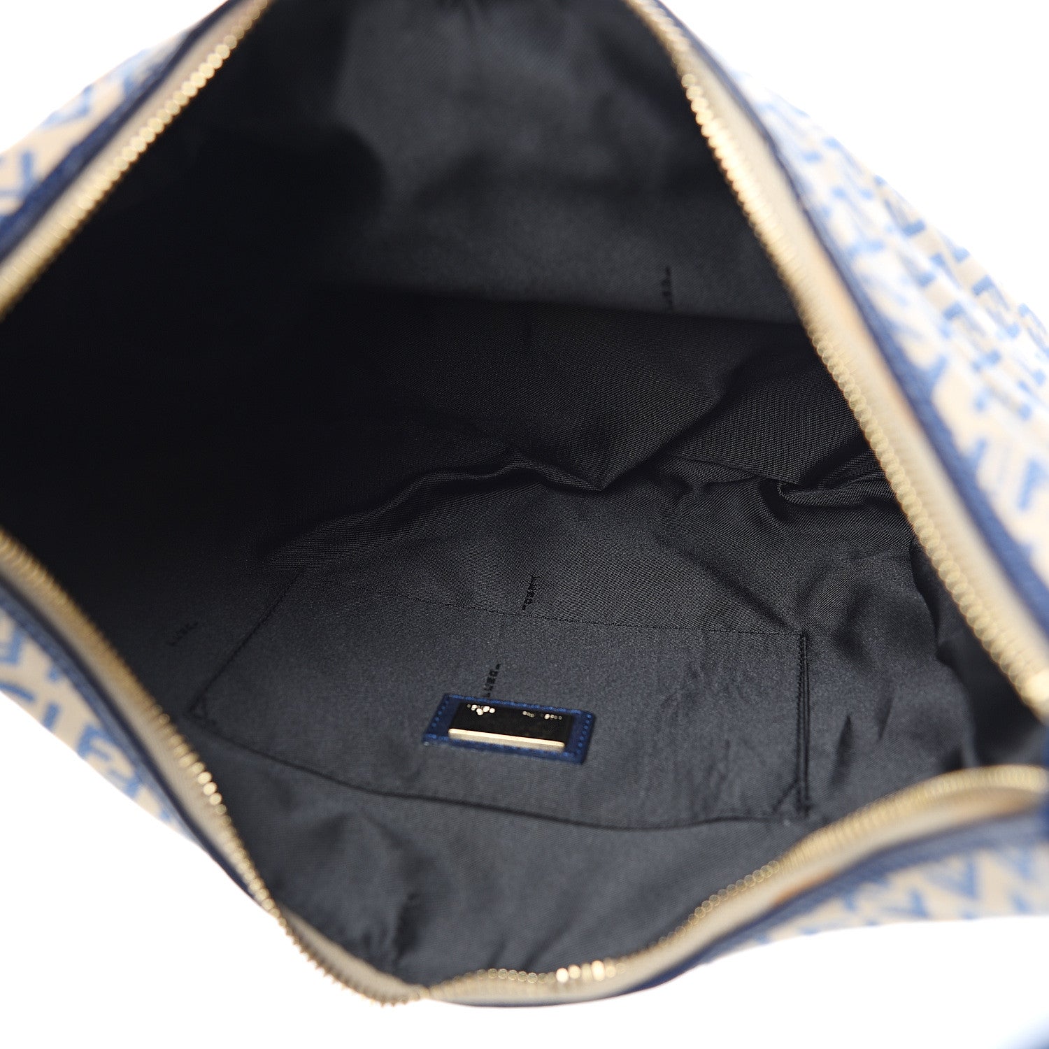 Fendi Zucchino Vitello Chef Hobo Beige Azzurro Blue 4 of 8