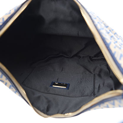 Fendi Zucchino Vitello Chef Hobo Beige Azzurro Blue 4 of 8