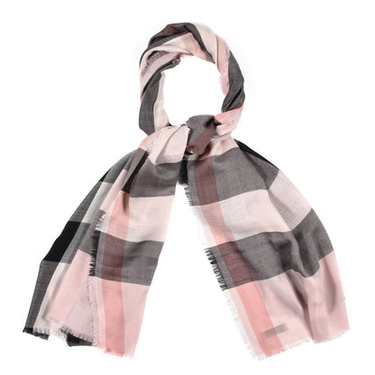 Burberry Cashmere Giant Check Scarf Ash Rose 1 of 6