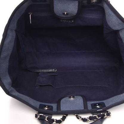 Chanel Canvas Sequin Large Deauville Tote Navy 5 of 12