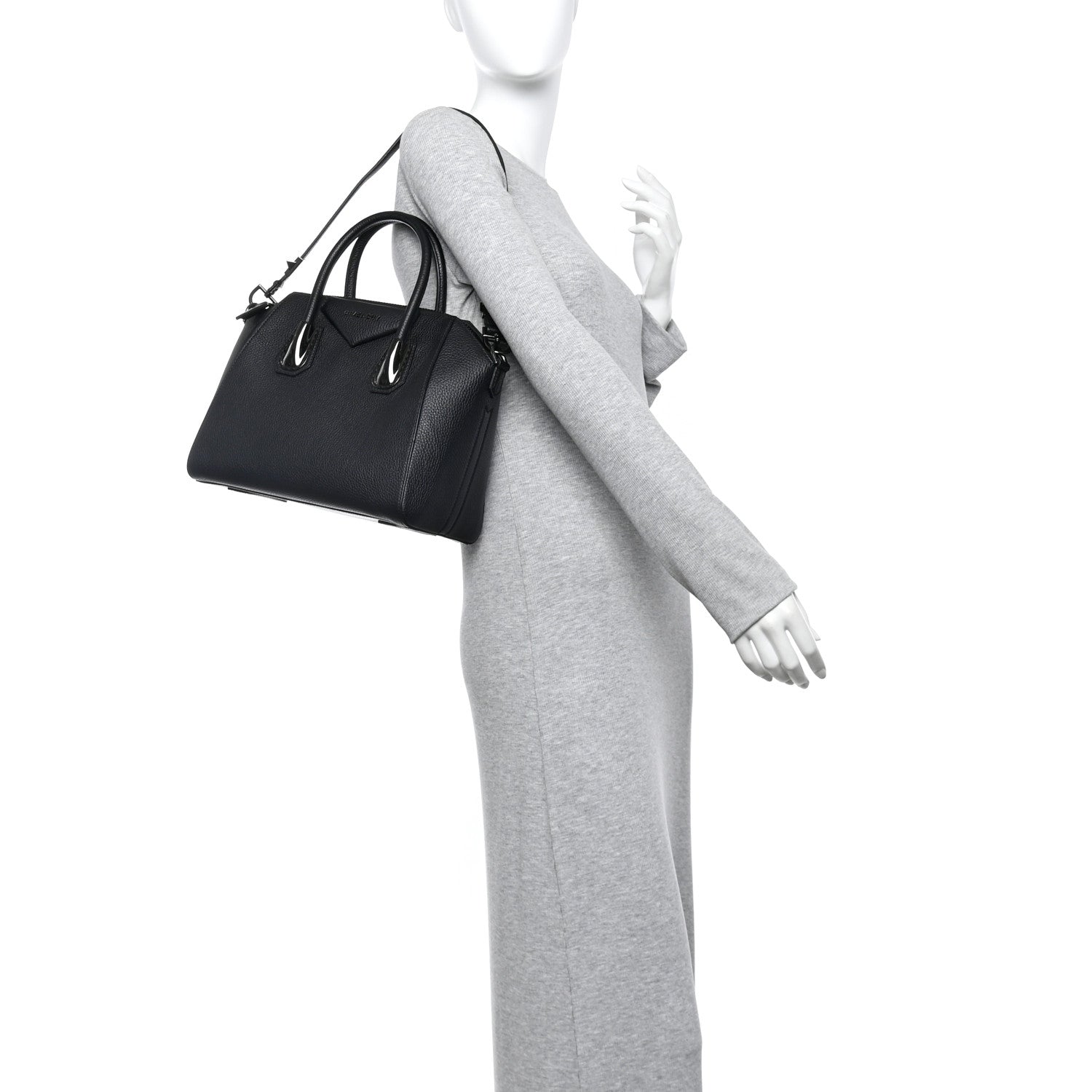 Givenchy Sugar Goatskin Kenya Metal Small Antigona Black 2 of 9