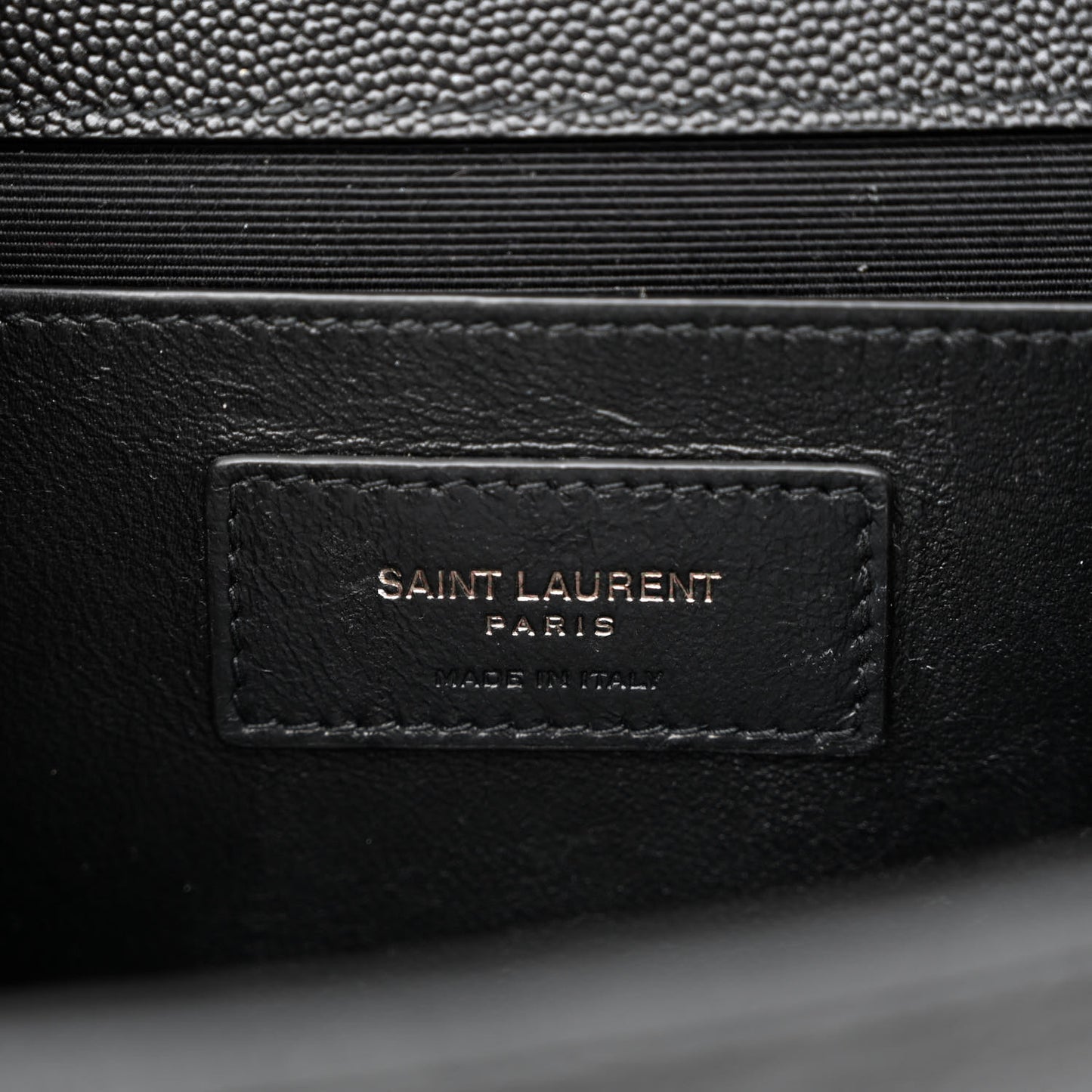 Grain De Poudre Textured Mixed Matelasse Triquilt Medium Monogram Monochrome Satchel Black