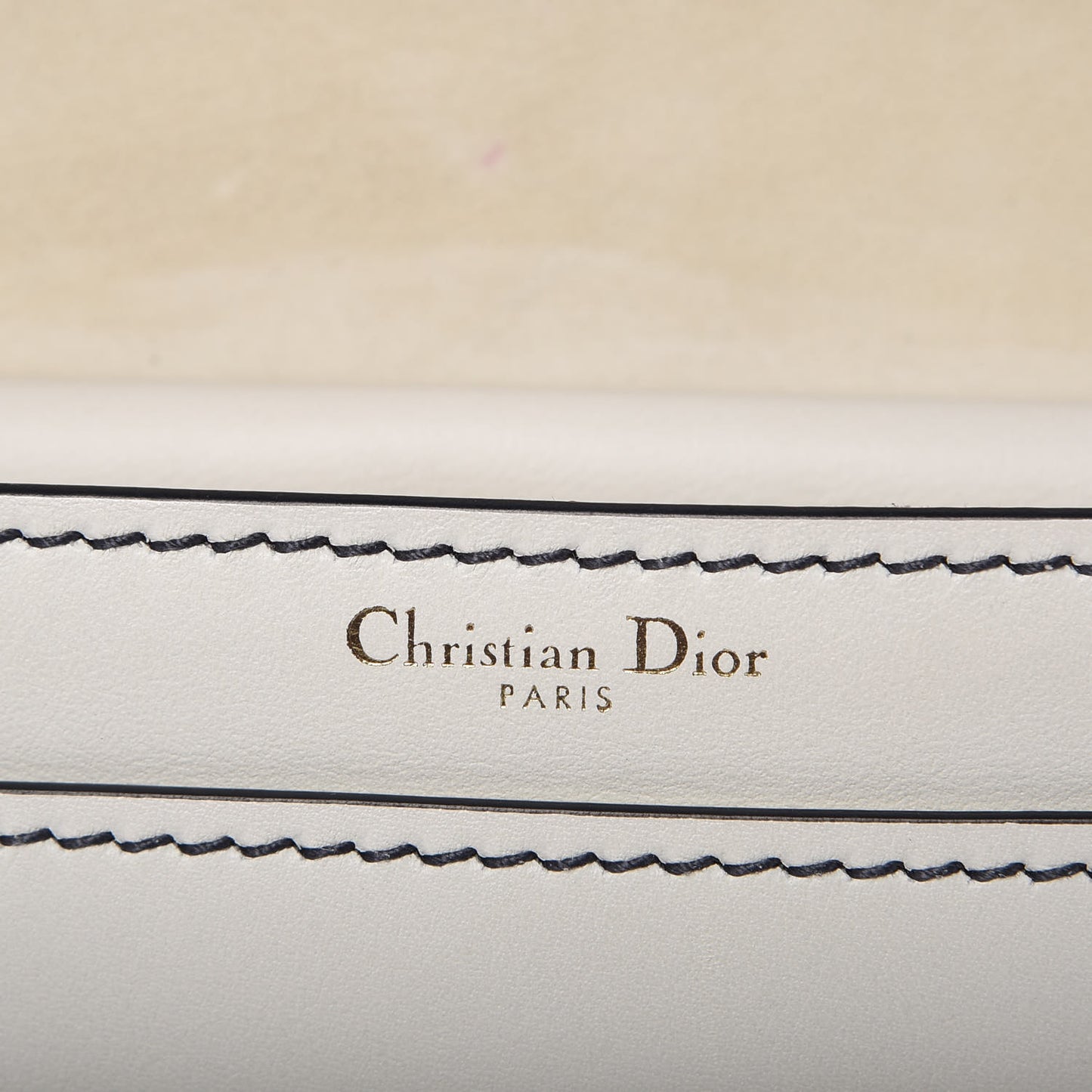 Calfskin J'Adior Chain Flap Bag Off White