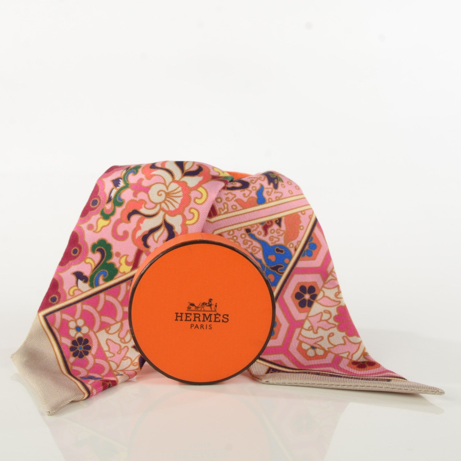 Hermes Silk Collections Imperiales Twilly Beige Rose Vert 3 of 6