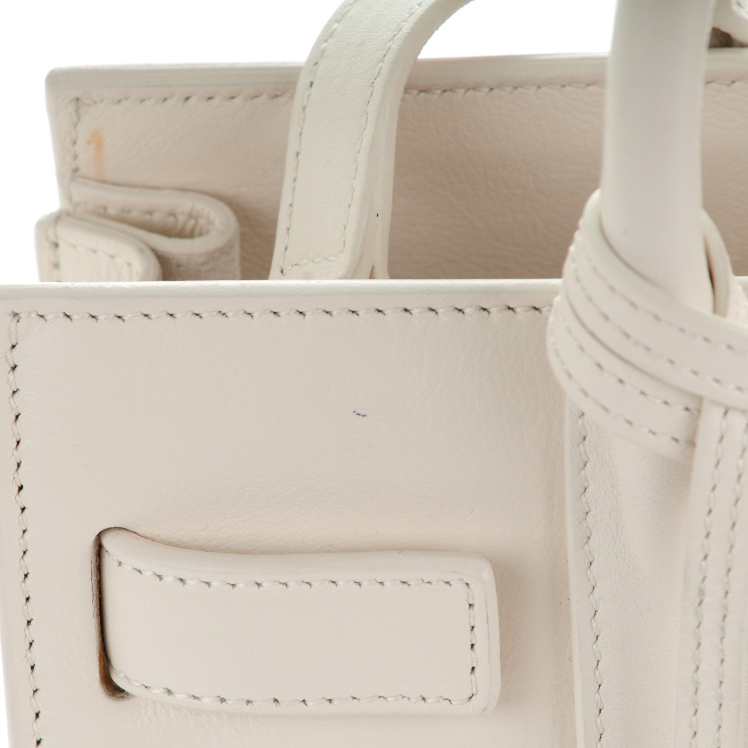 Saint Laurent Calfskin Nano Sac de Jour Dove White 8 of 9