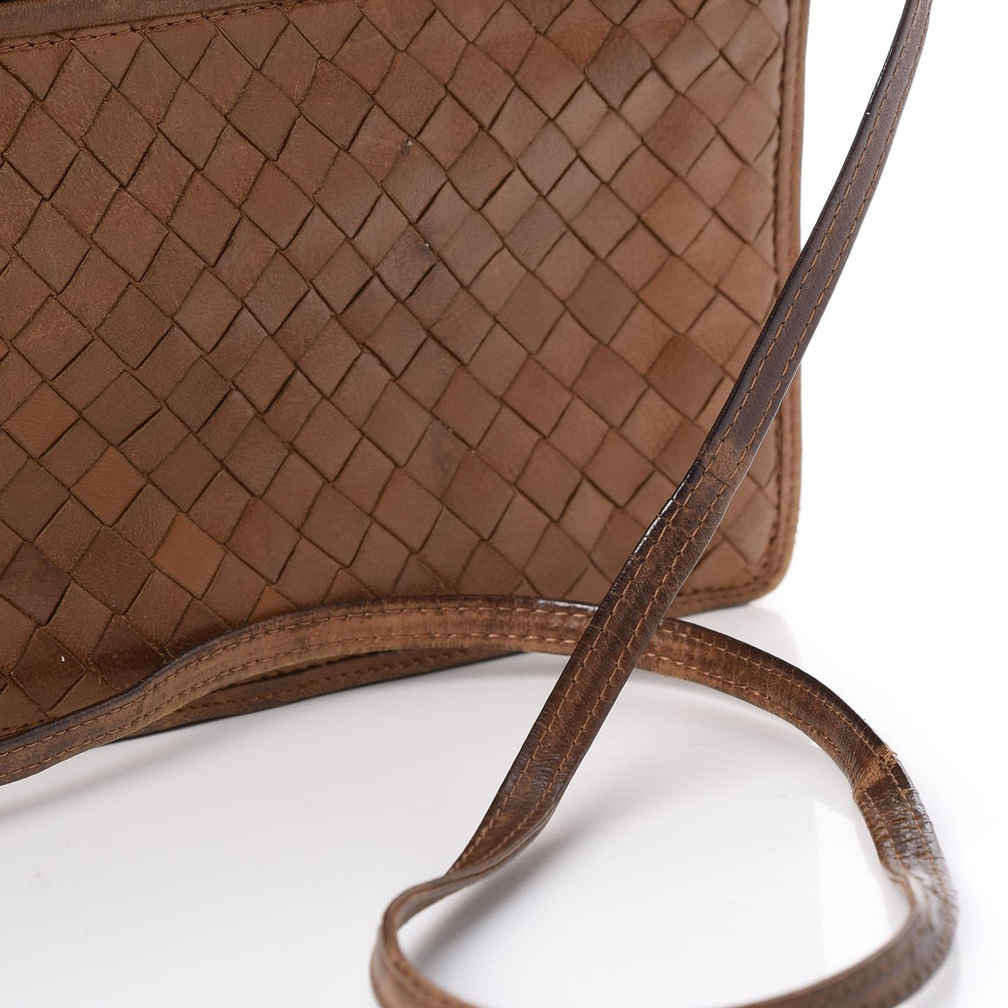Nappa Intrecciato Flap Bag Noce