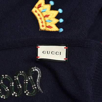 Gucci Wool Embroidered New Mix Scarf Midnight Blue 5 of 5