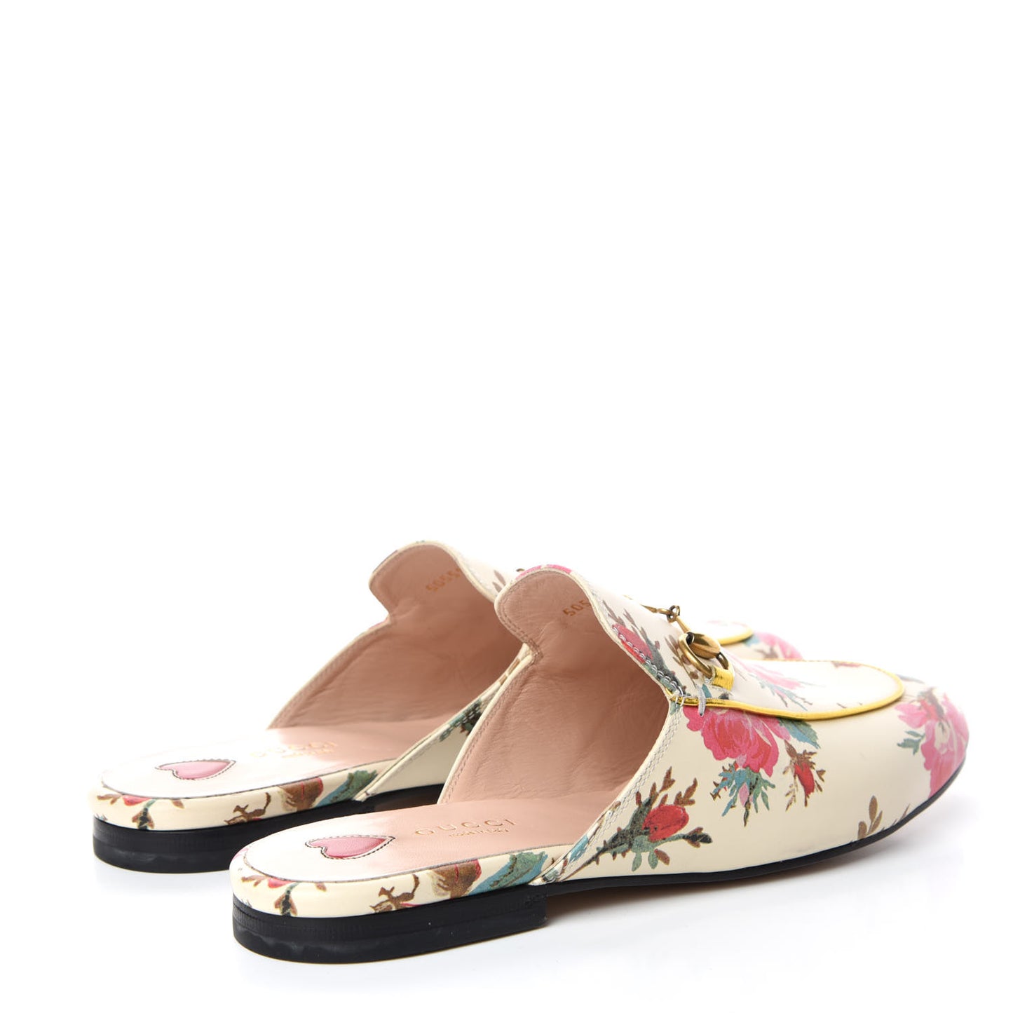 Calfskin Stamp Allover Rose Princetown Slippers 38 Beige