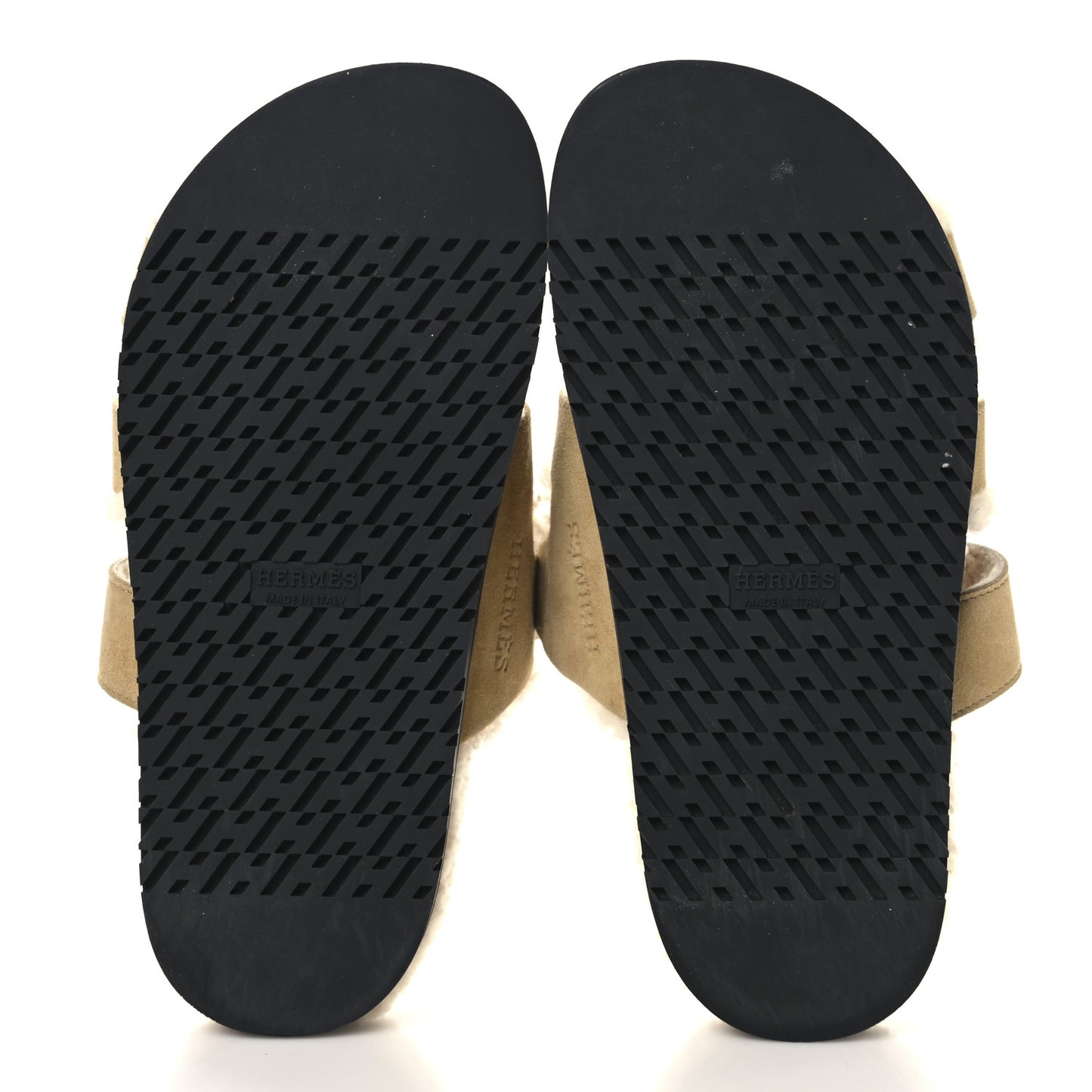 Suede Goatskin Woolskin Womens Chypre Sandals 36 Beige Albatre Ecru