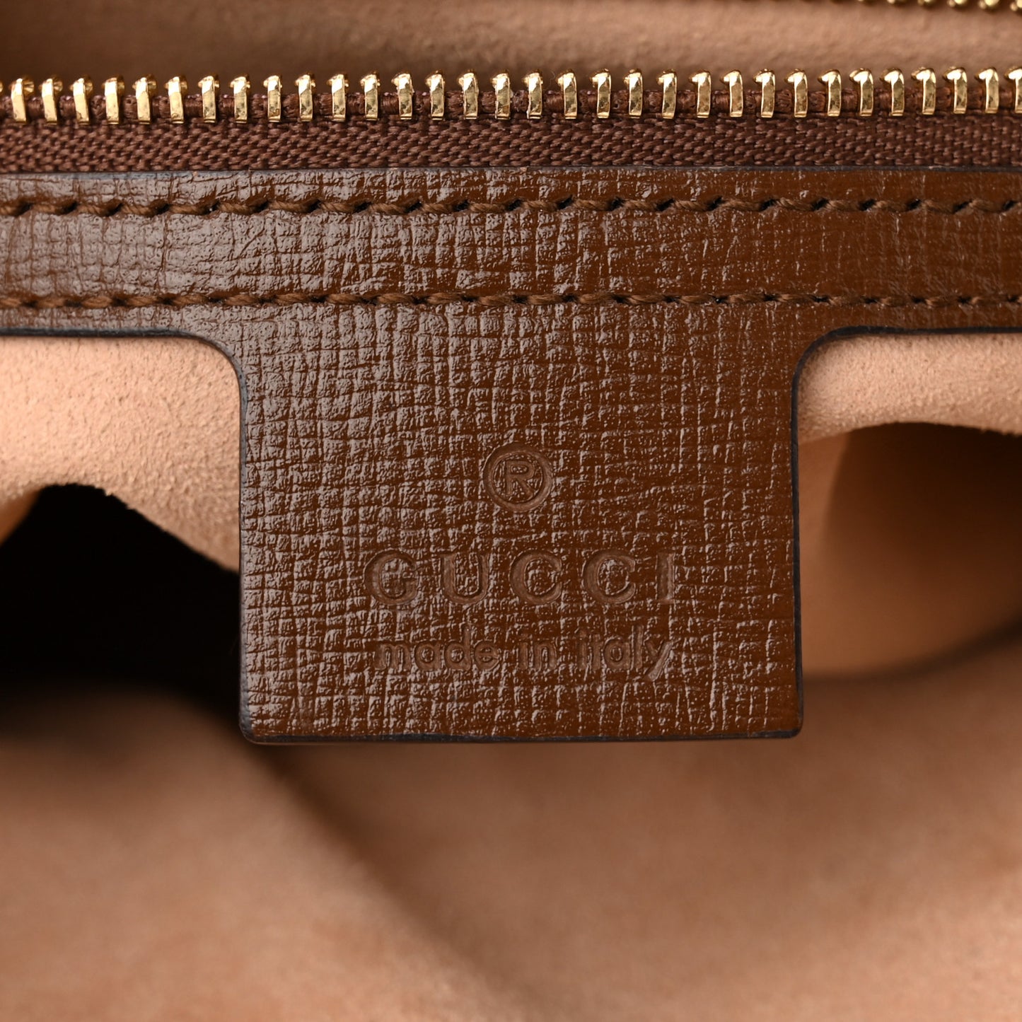 GG Supreme Monogram Small Horsebit 1955 Shoulder Bag Beige Brown Sugar