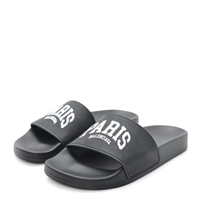 Balenciaga Rubber Paris Logo Womens Slide Sandals 35 Black 4 of 9