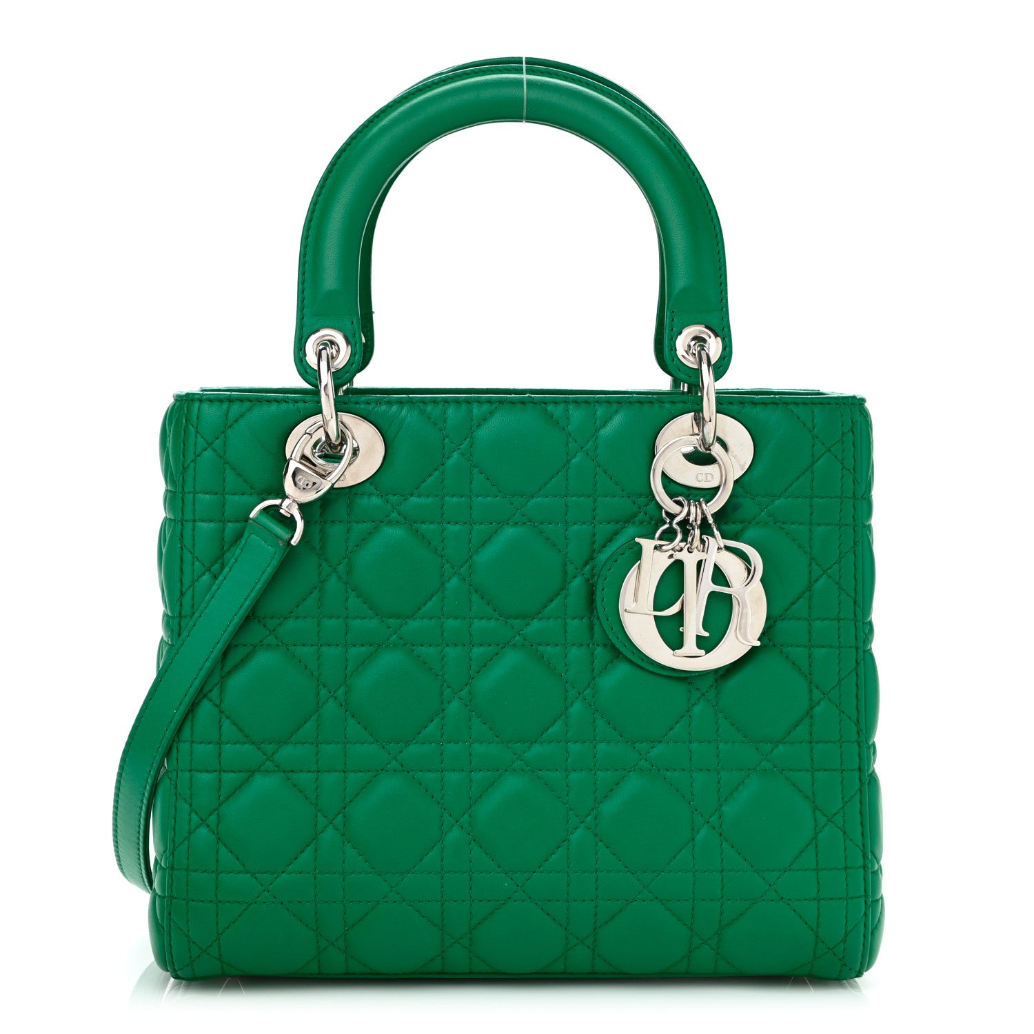 Christian Dior Lambskin Cannage Medium Lady Dior Green 1 of 14