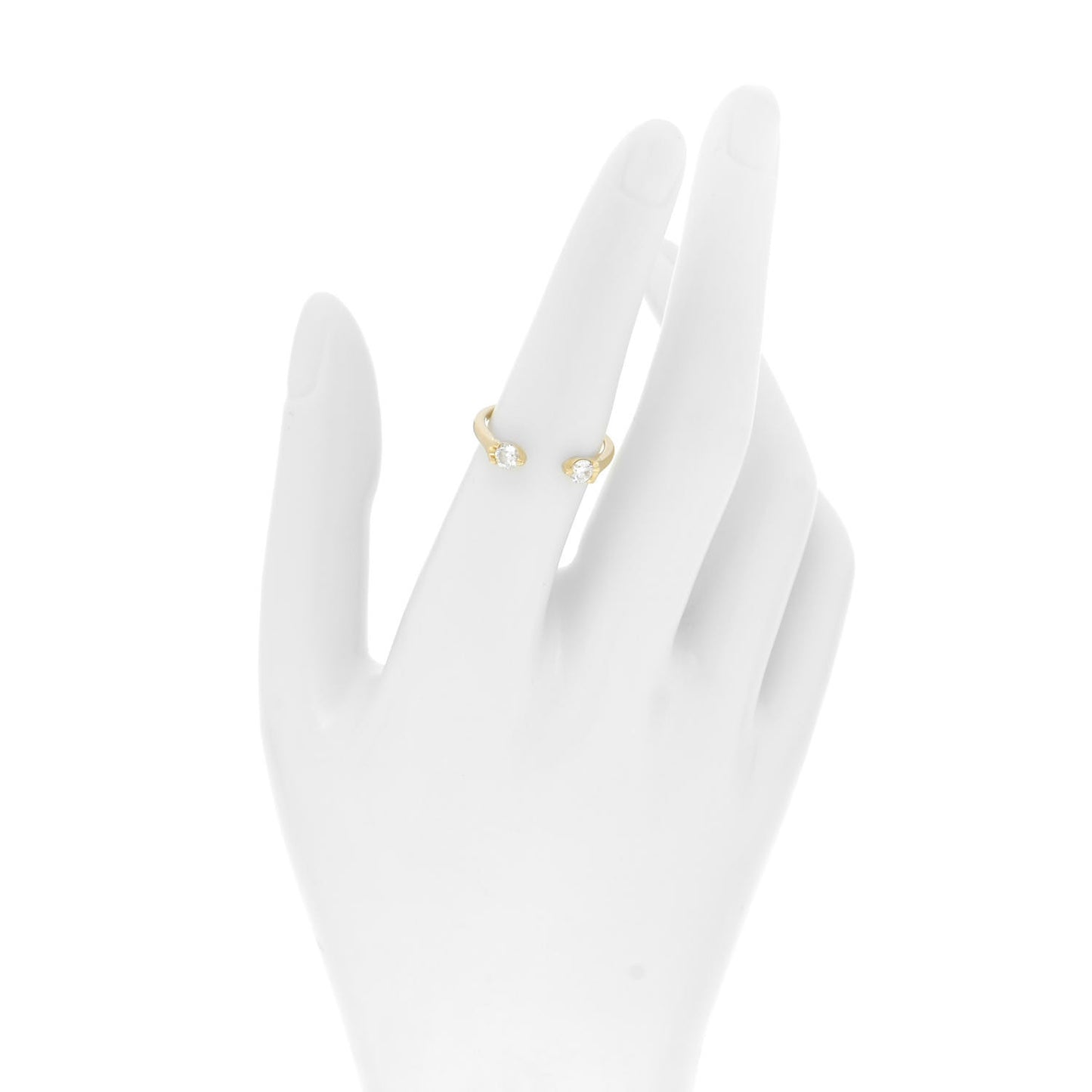 18K Yellow Gold Diamond Orbit Split Ring 53 6.5