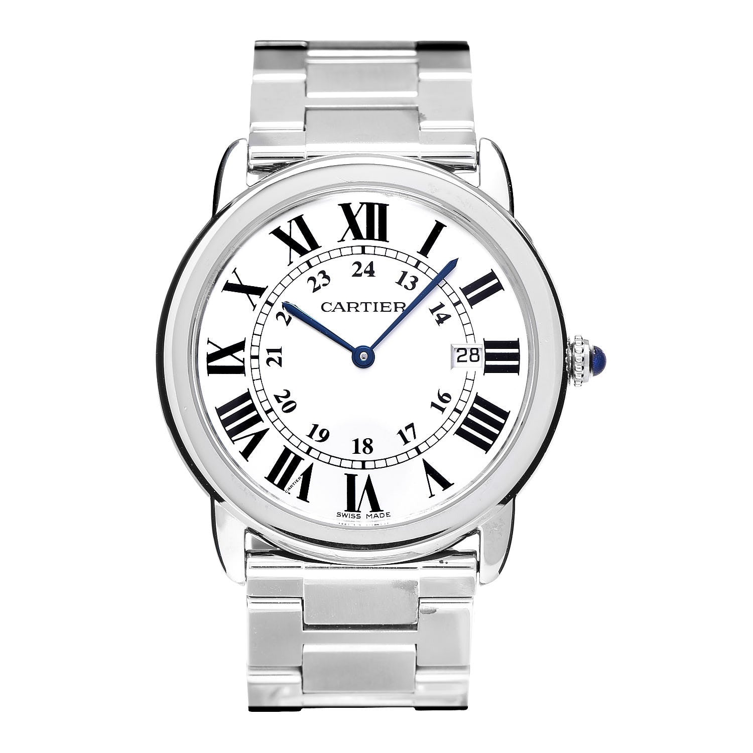 Cartier Stainless Steel 36mm Ronde Solo Quartz Watch 1 of 9