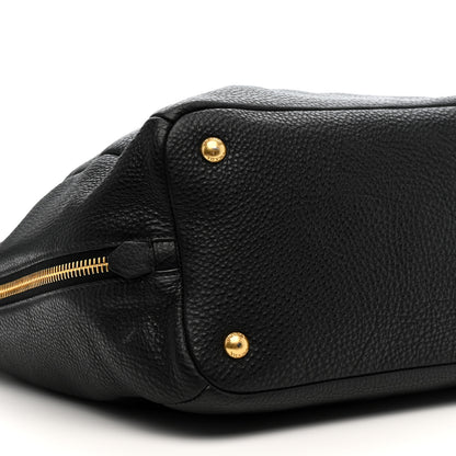 Prada Vitello Daino Side Zip Tote Black 9 of 14