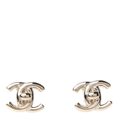 Chanel Metal CC Turnlock Earrings Gold 1 of 4