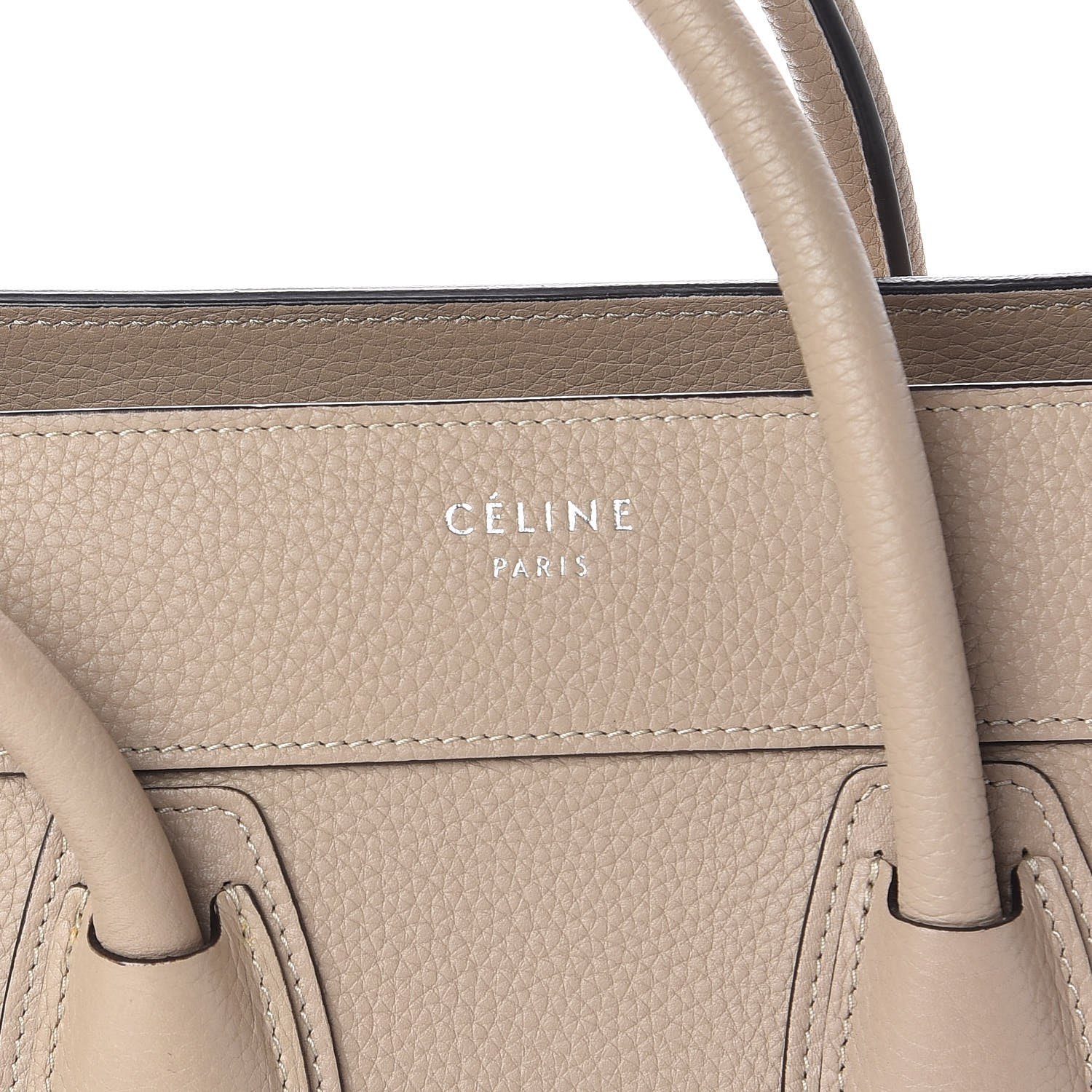 Celine Drummed Calfskin Micro Luggage Dune 8 of 13