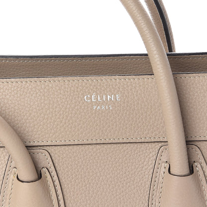 Celine Drummed Calfskin Micro Luggage Dune 8 of 13