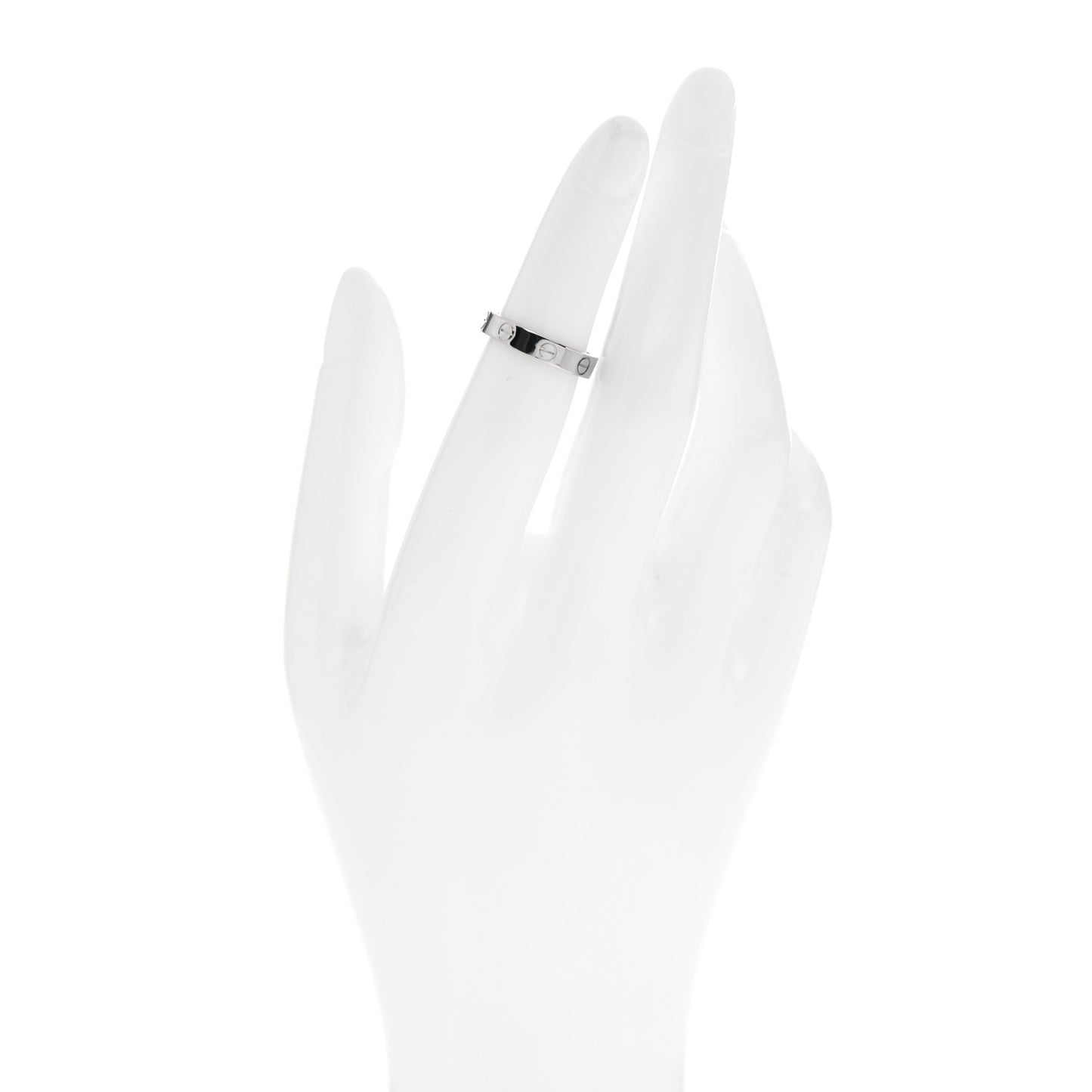 18K White Gold 3.5mm LOVE Wedding Band Ring 48 4.5