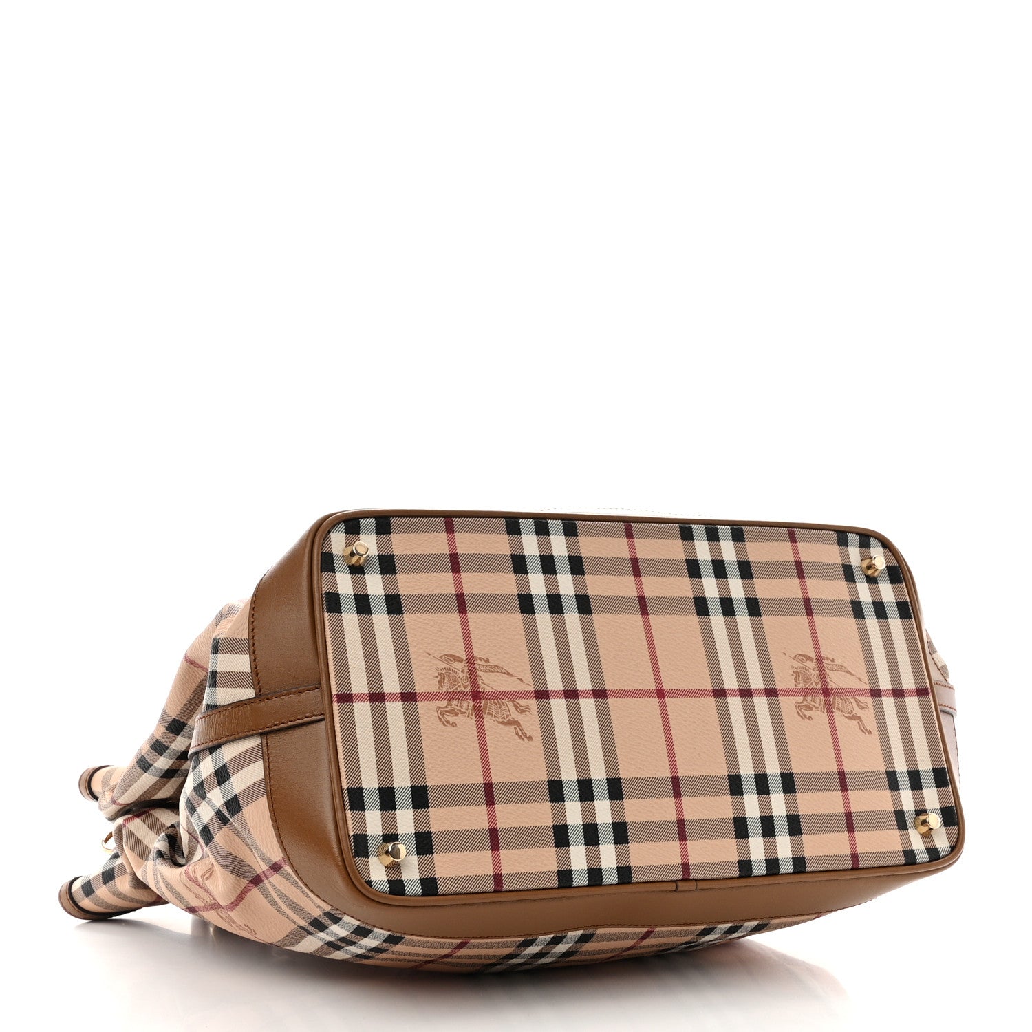 Burberry Haymarket Check Medium Golderton Tote Mid Camel 4 of 11