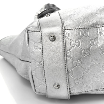 Gucci Metallic Guccissima Medium Pelham Shoulder Bag Silver 7 of 9