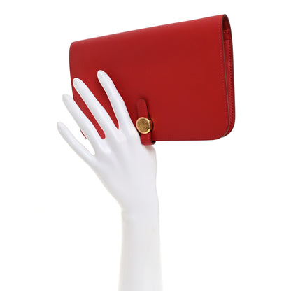 Hermes Swift Dogon Duo Wallet Rouge Casaque 2 of 7