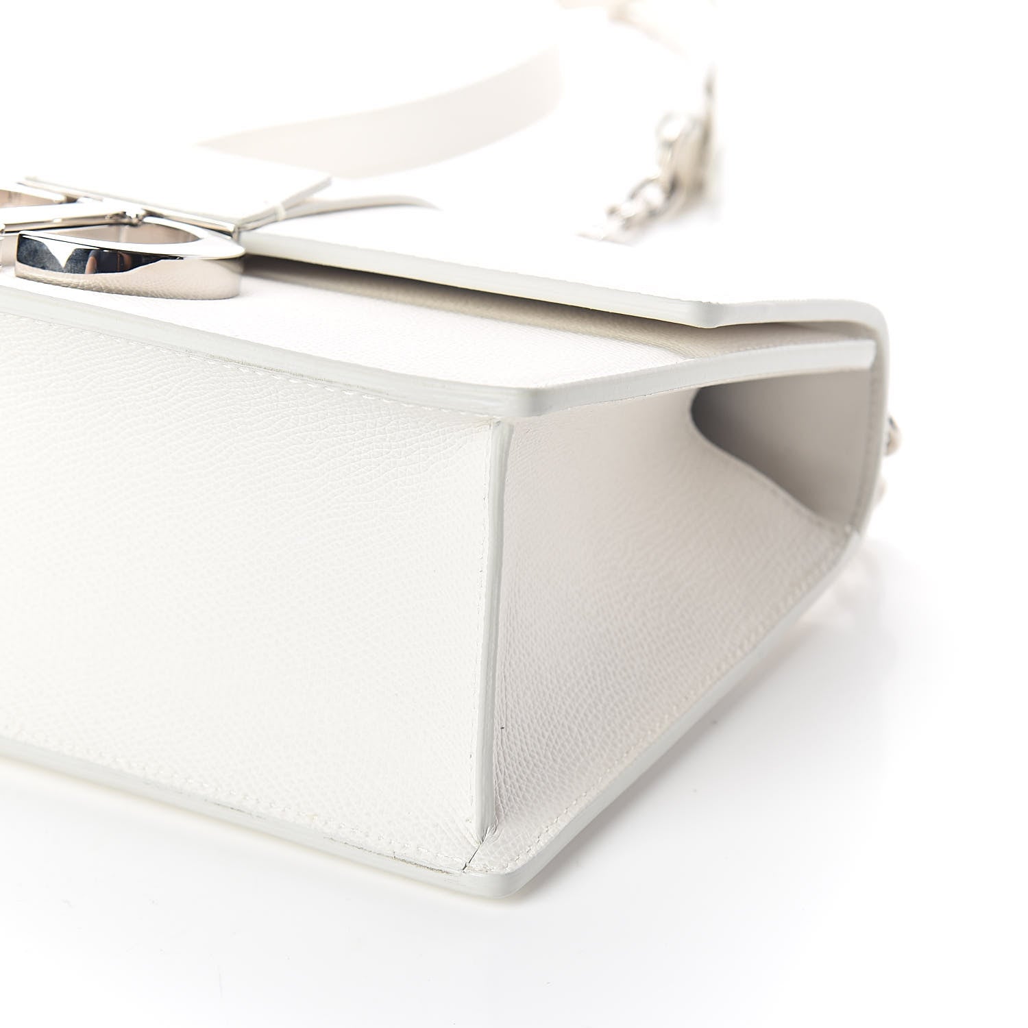 Christian Dior Grained Calfskin 30 Montaigne Chain Flap Bag White 8 of 8