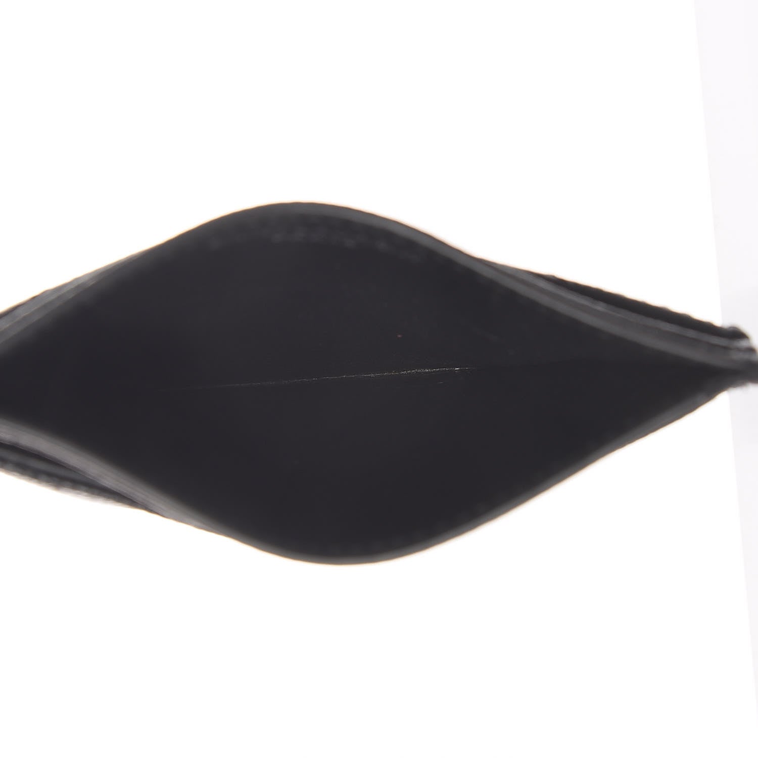 Saint Laurent Grain De Poudre Matelasse Chevron Monogram Credit Card Case Black 5 of 7