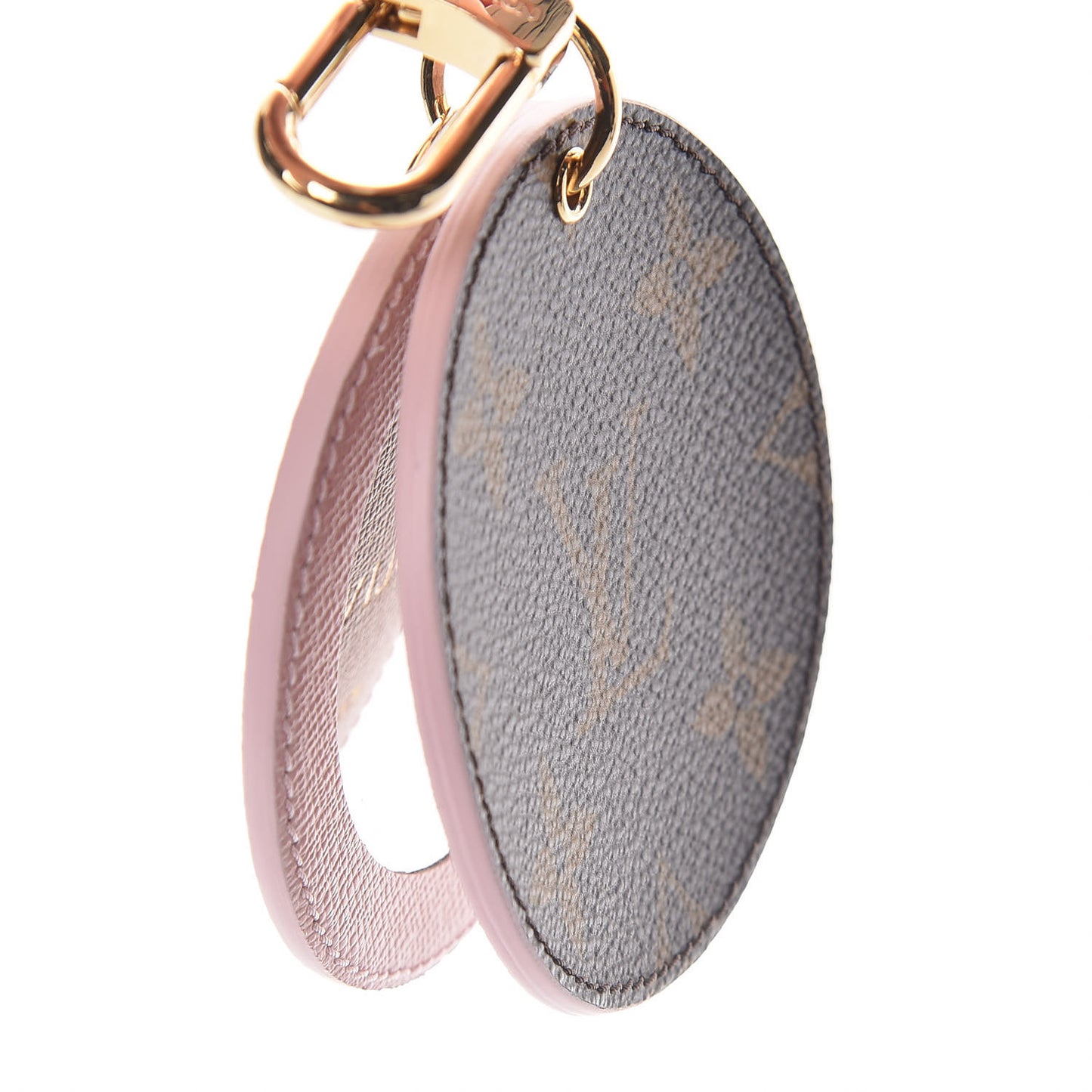 Monogram LV Mirror Bag Charm Key Holder Rose Ballerine