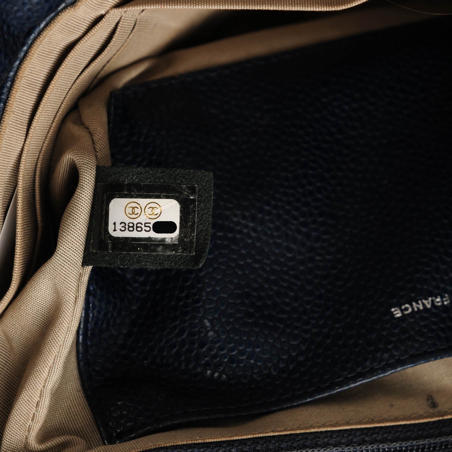 Chanel Caviar Half Moon Wallet On Chain WOC Dark Blue 8 of 8