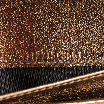 Gucci Crystal Monogram Metal Bar Continental Flap Wallet Gold 7 of 8