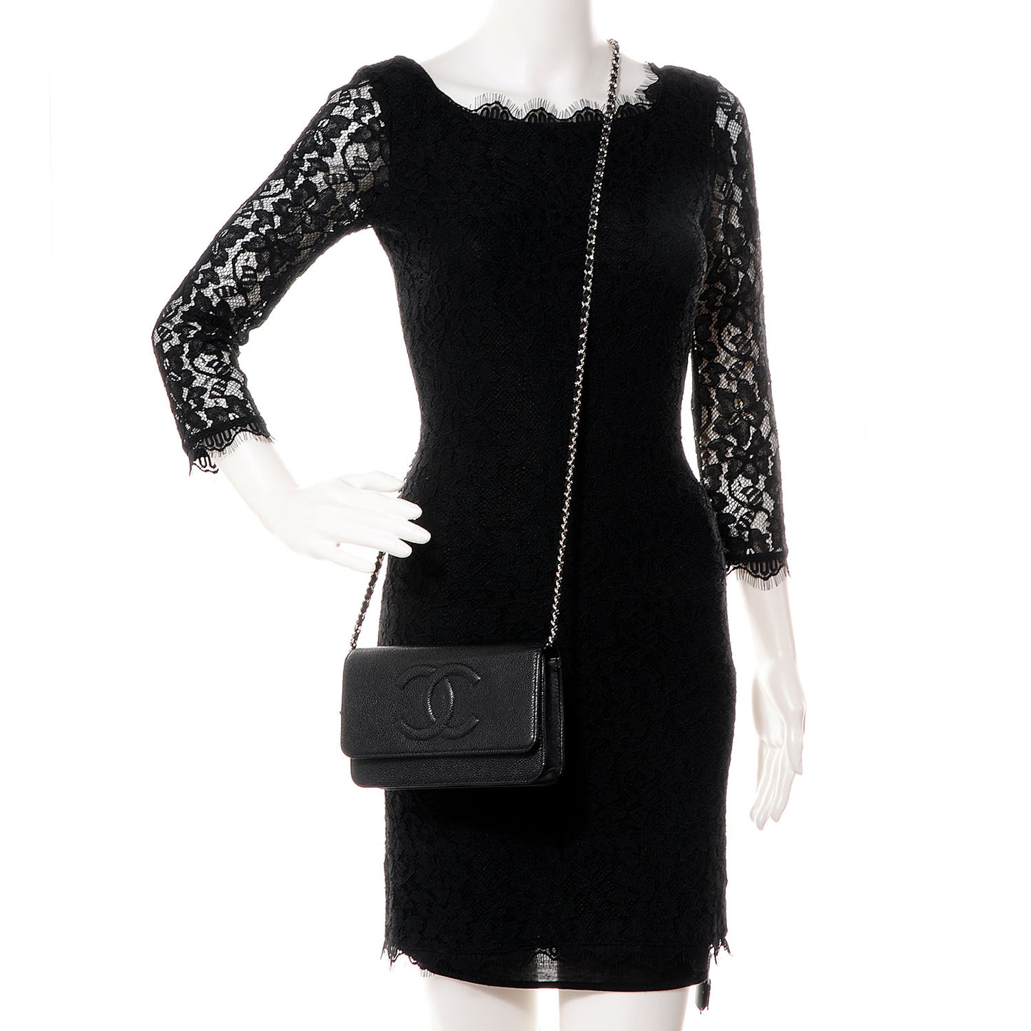 Caviar Timeless CC Wallet on Chain Black