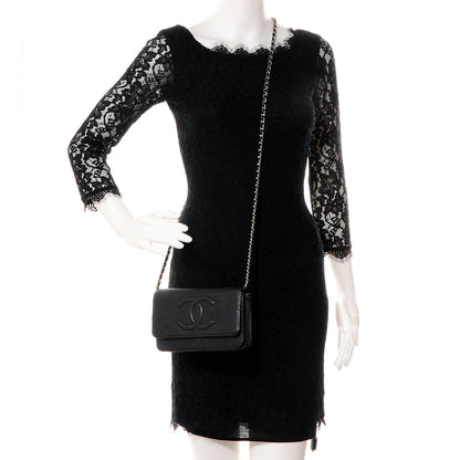 Chanel Caviar Timeless CC Wallet on Chain Black 2 of 9