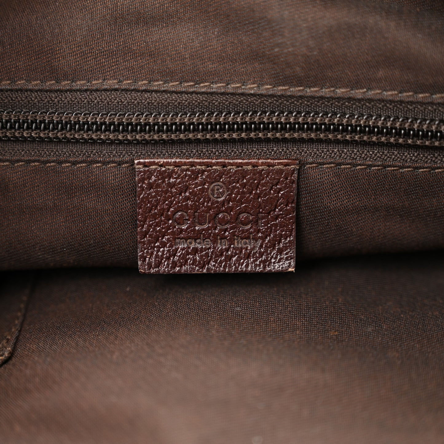 Monogram Web Medium Half Moon Hobo Dark Brown