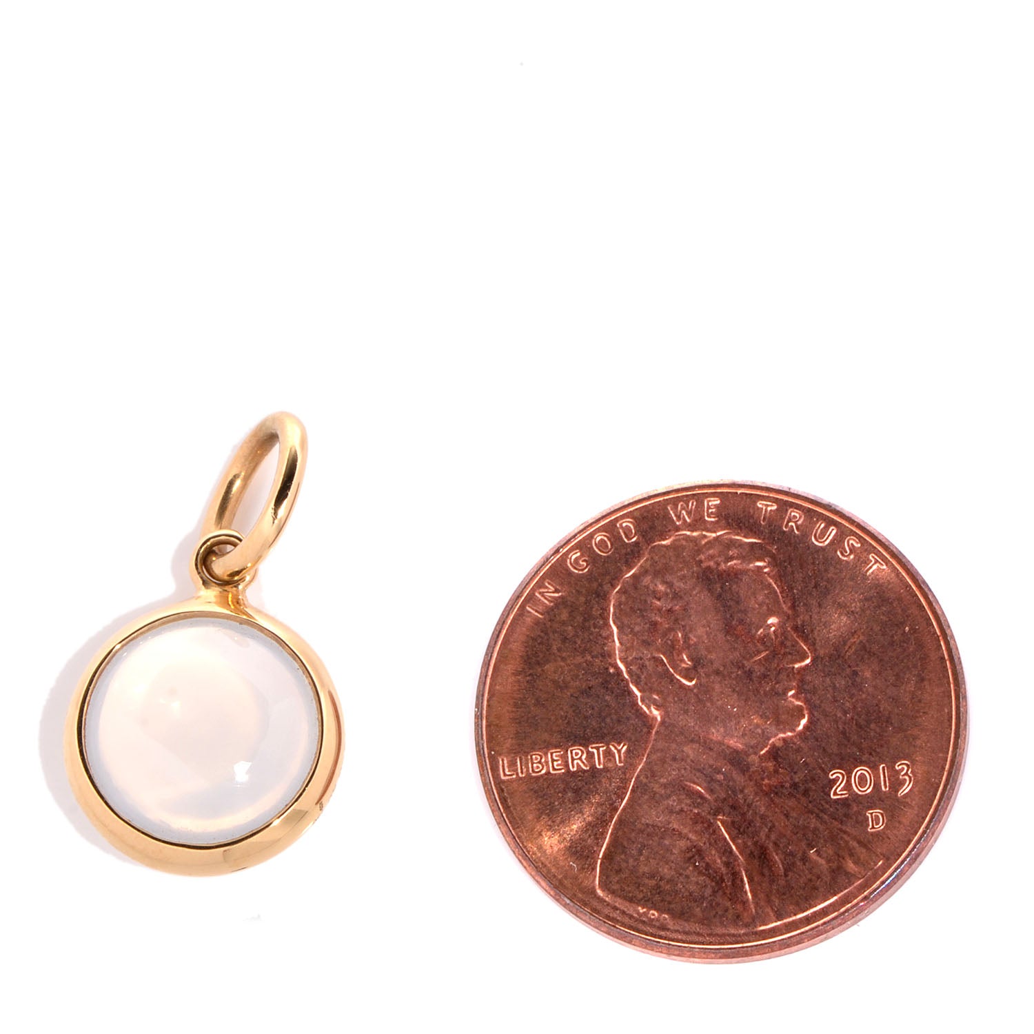 Tiffany 18K Yellow Gold Moonstone Paloma Picasso Dot Charm 2 of 4