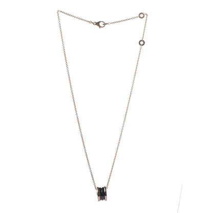 Bulgari 18K Rose Gold Black Ceramic B.Zero1 Pendant Necklace 3 of 6