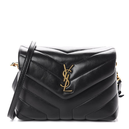 Saint Laurent Calfskin Y Quilted Monogram Toy Loulou Crossbody Bag Black 1 of 8