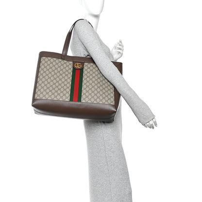 Gucci GG Supreme Monogram Web Ophidia Tote Brown 2 of 11
