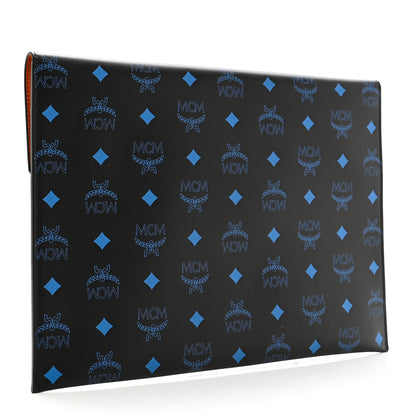 MCM Visetos Color Splash Pouch Black Vallarta Blue 3 of 6
