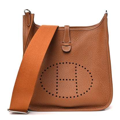 Hermes Taurillon Clemence Evelyne III PM Gold 1 of 11