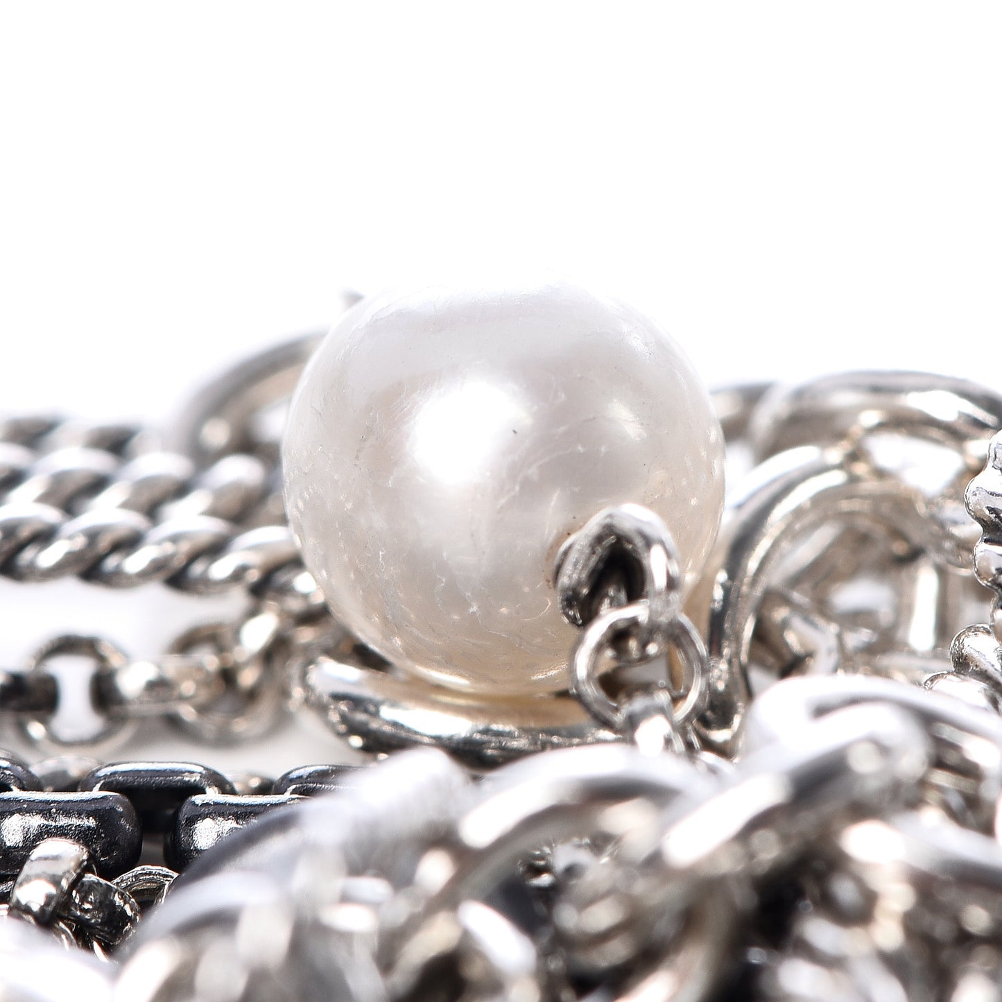 Darkened Sterling Silver Hematite Pearl Multi-Row Bracelet