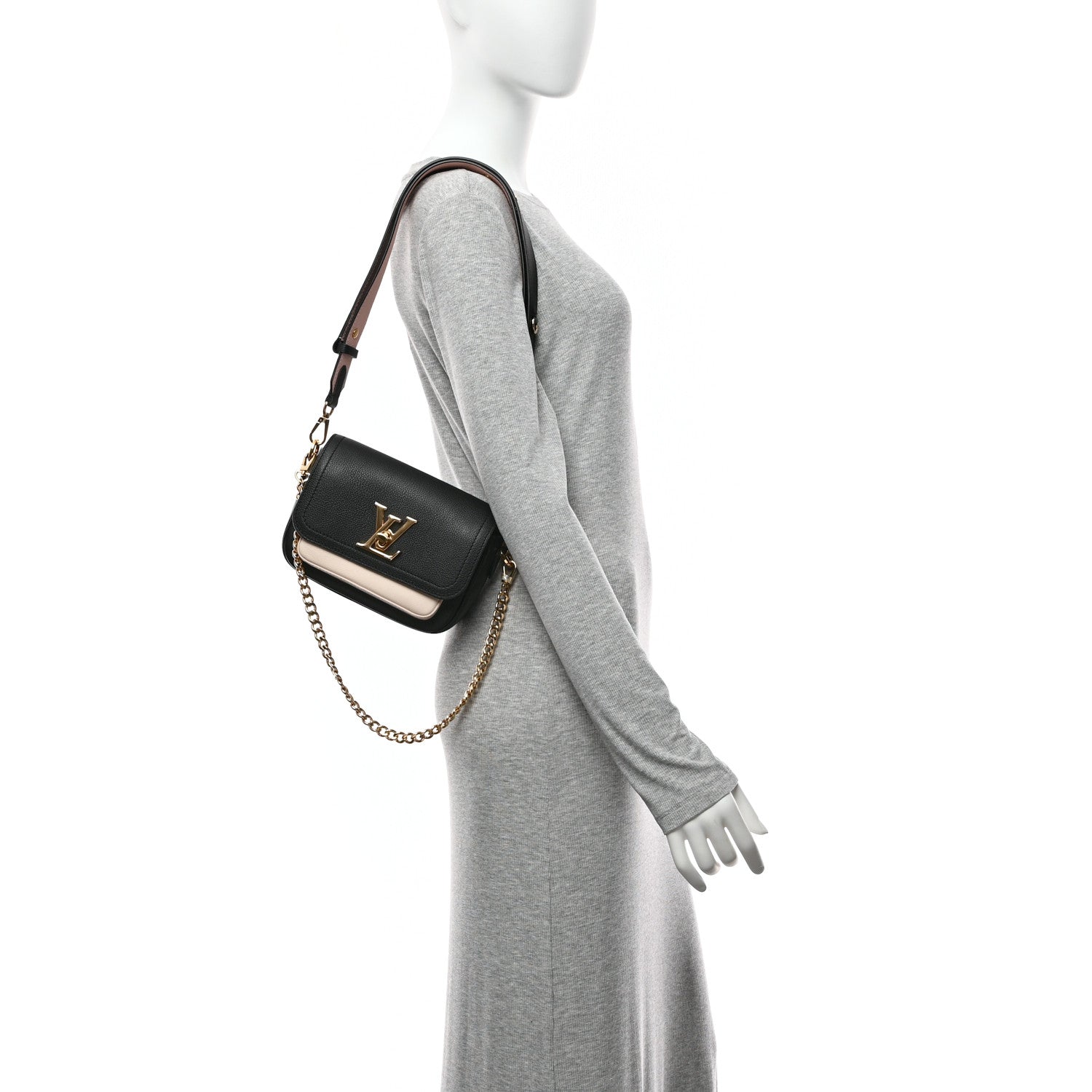 Louis Vuitton Grained Calfskin Lockme Tender Black 2 of 9