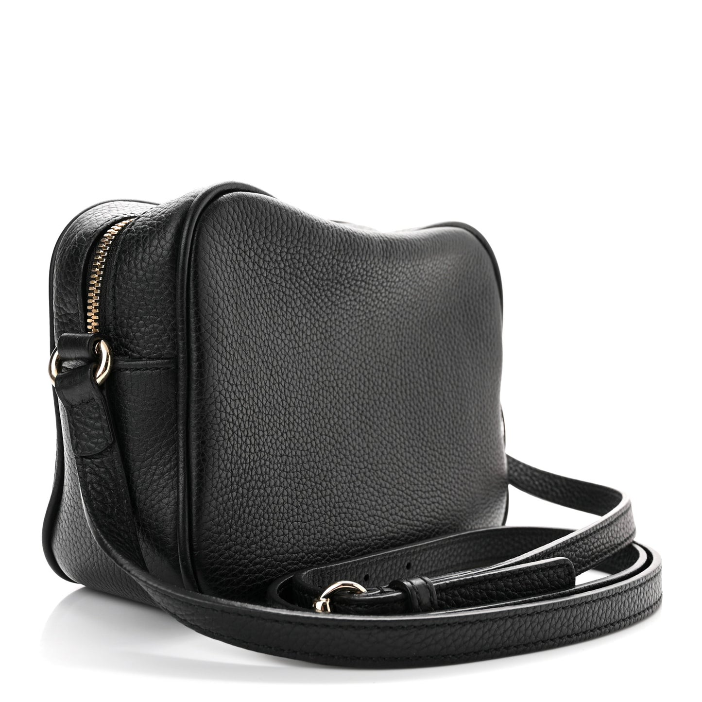 Pebbled Calfskin Small Soho Disco Bag Black