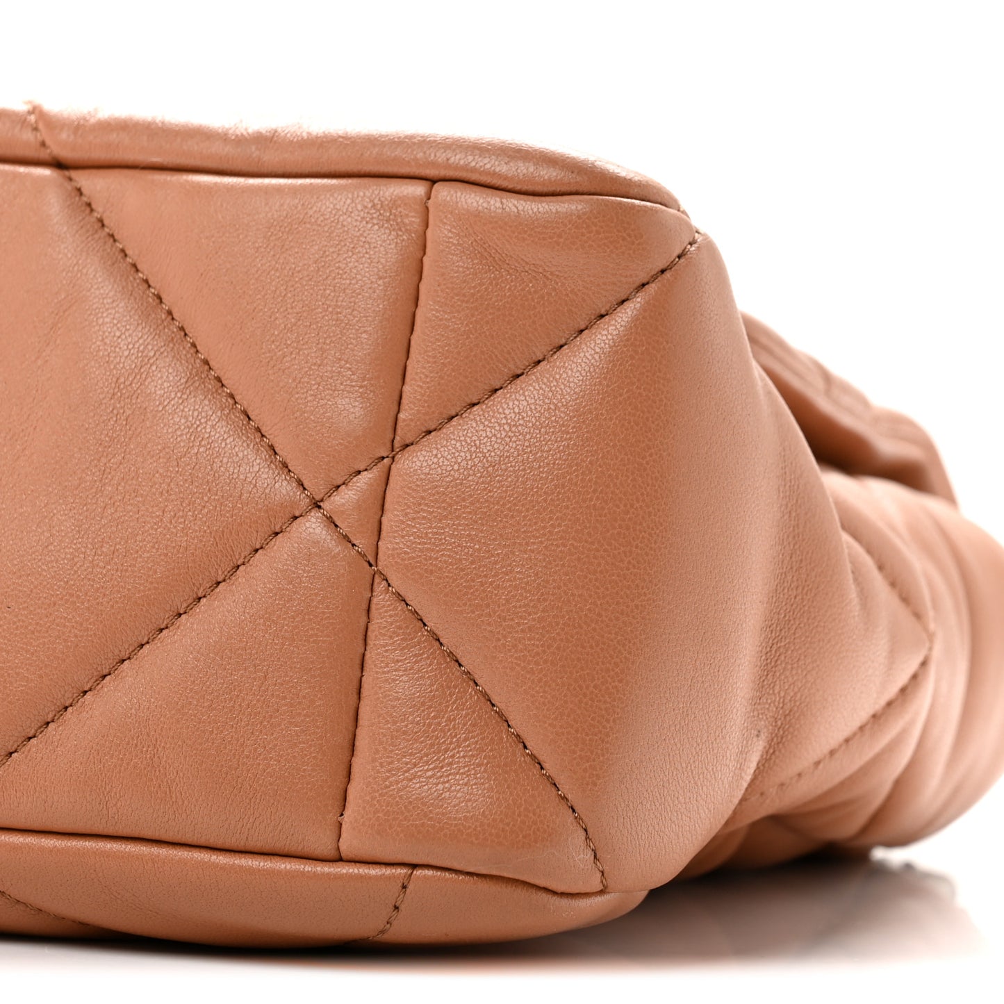 Lambskin Quilted Large Chanel 19 Flap Brown