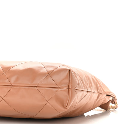 Chanel Shiny Calfskin Quilted Small Chanel 22 Camel 11 of 12