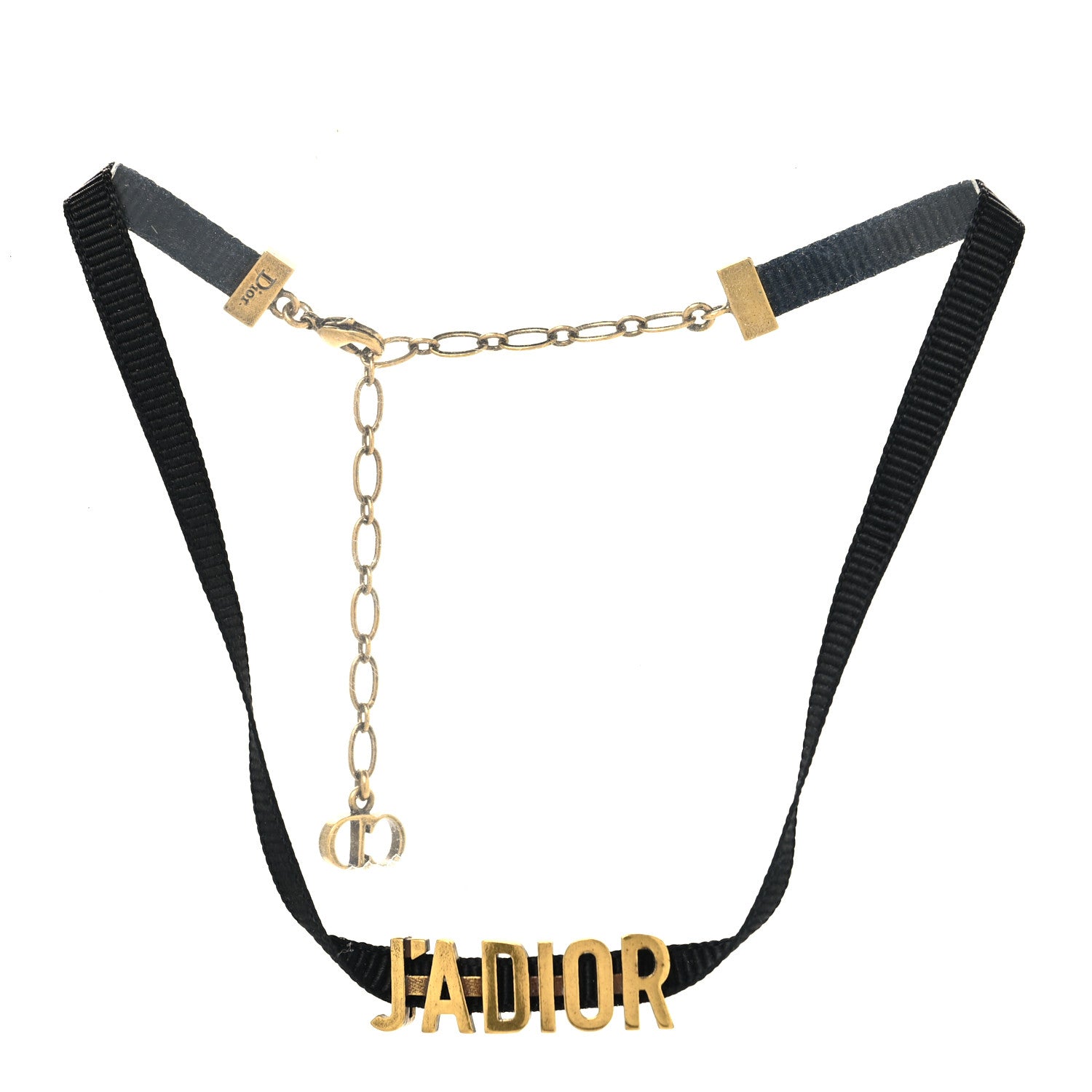 Christian Dior Grosgrain Ribbon J'Adior Logo Choker Necklace Black 3 of 4