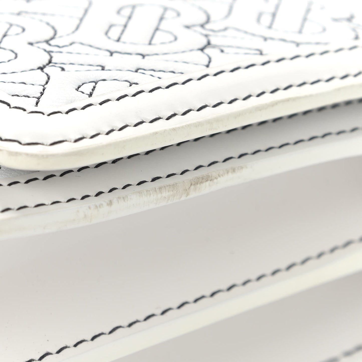 Calfskin Monogram Embossed Small TB Chain Bag Optic White