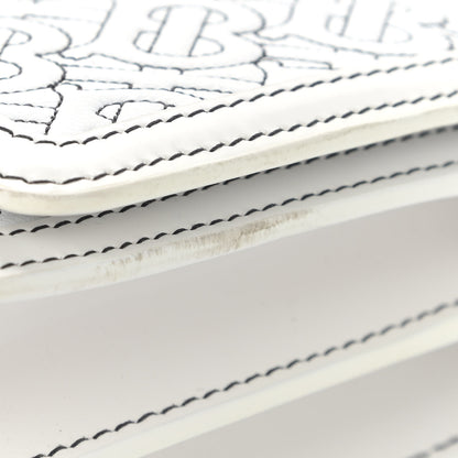 Burberry Calfskin Monogram Embossed Small TB Chain Bag Optic White 11 of 12