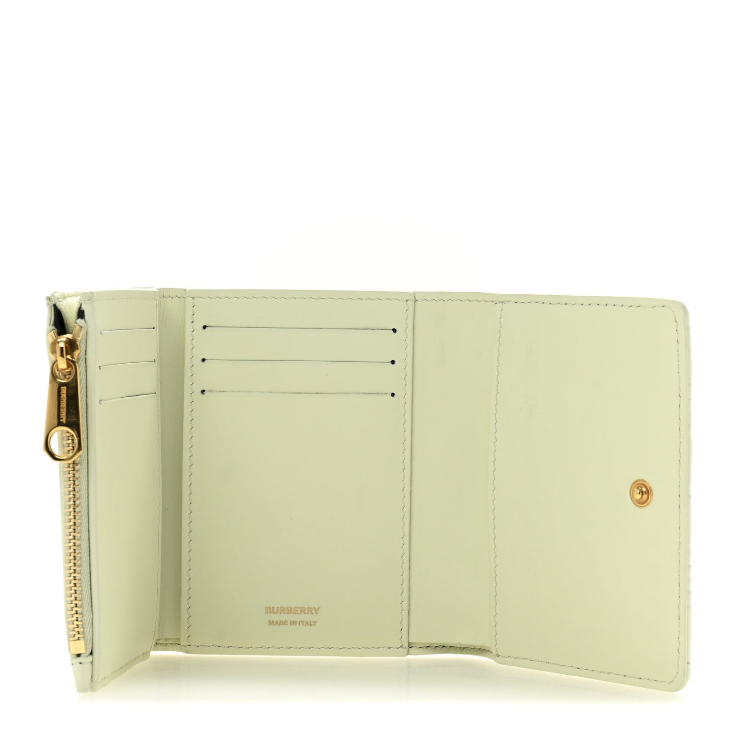 Lambskin Quilted Small Lola Folding Wallet Pistachio