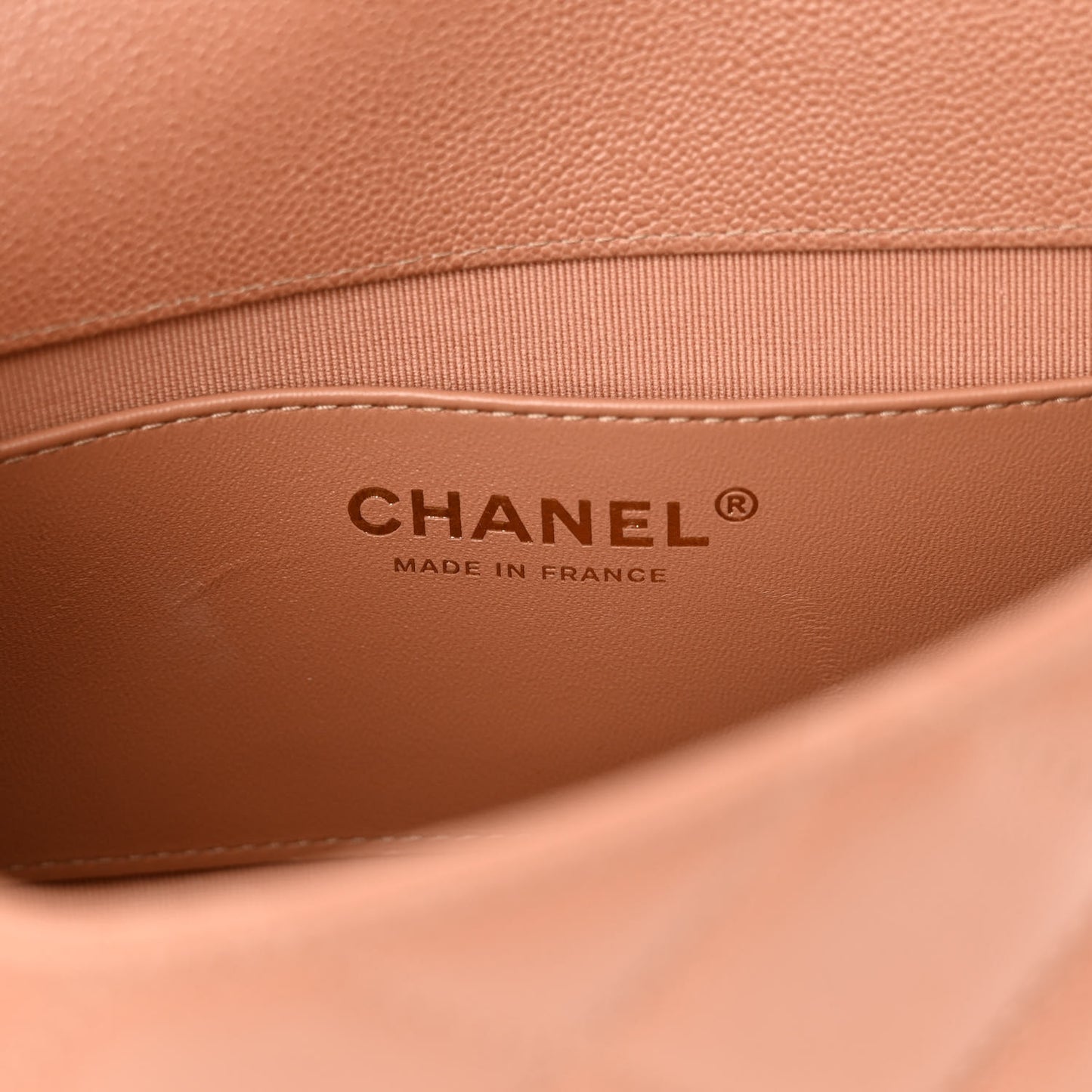 Caviar Quilted Small Flap Dark Beige
